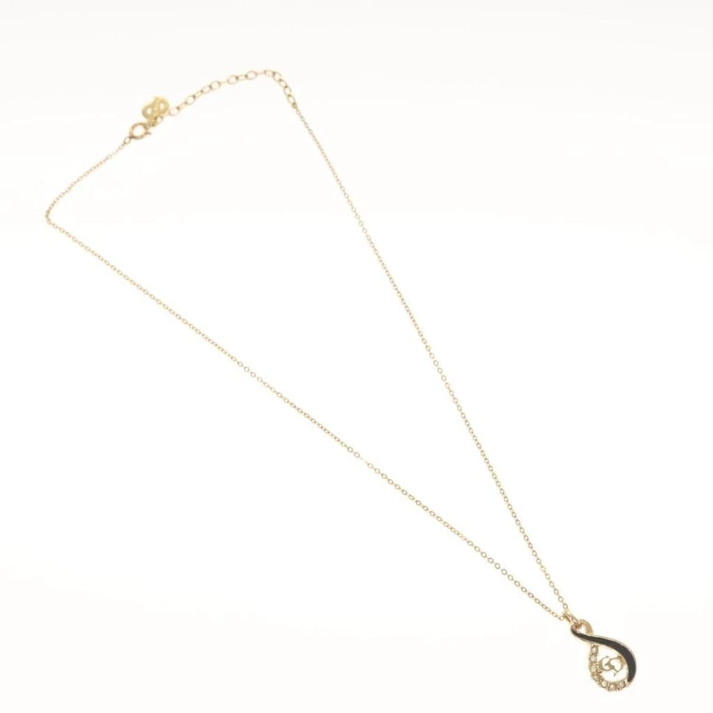 Dior Vintage Cd Pendant Necklace Metal With Crystals Metal Jewelry (Pre-Owned)