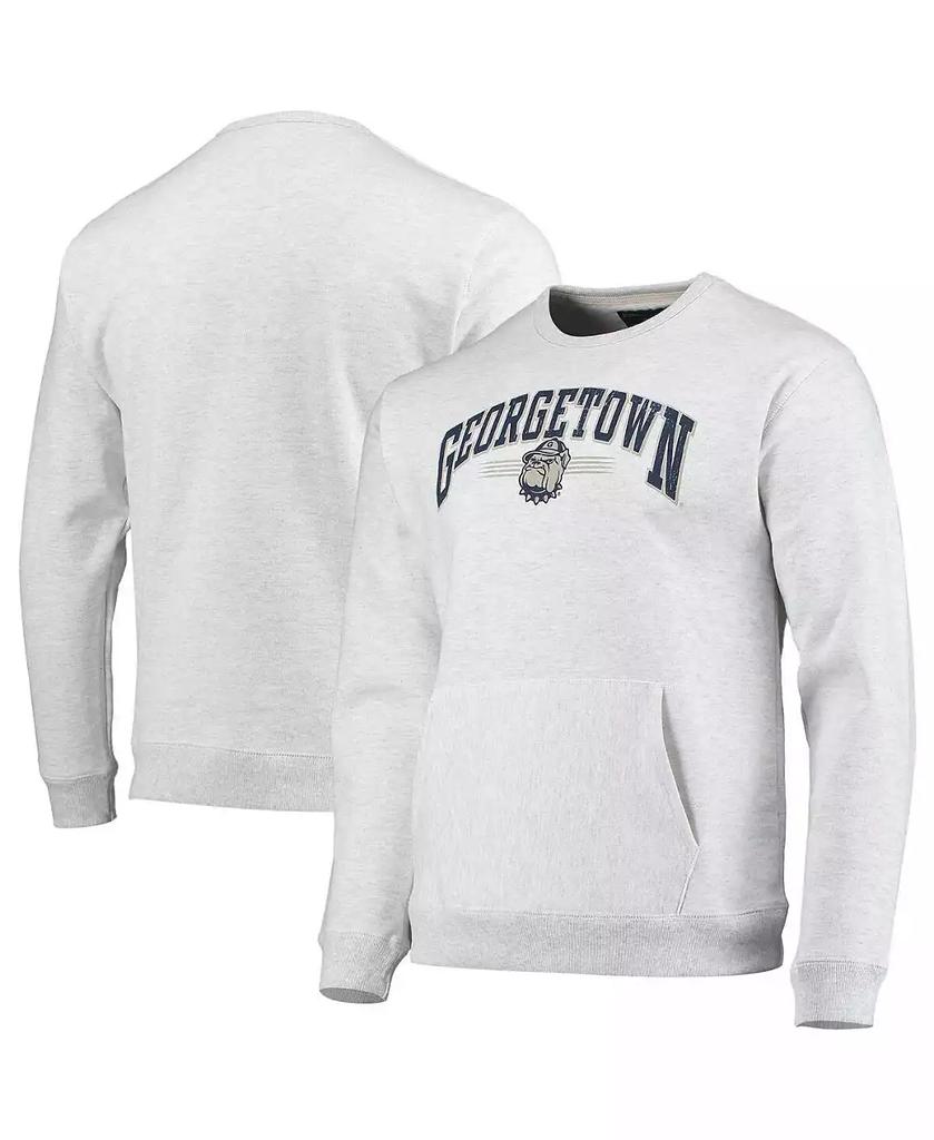 League Collegiate Wear Men's Heathered Gray Georgetown Hoyas Upperclassman Pocket Pullover Sweatshirt