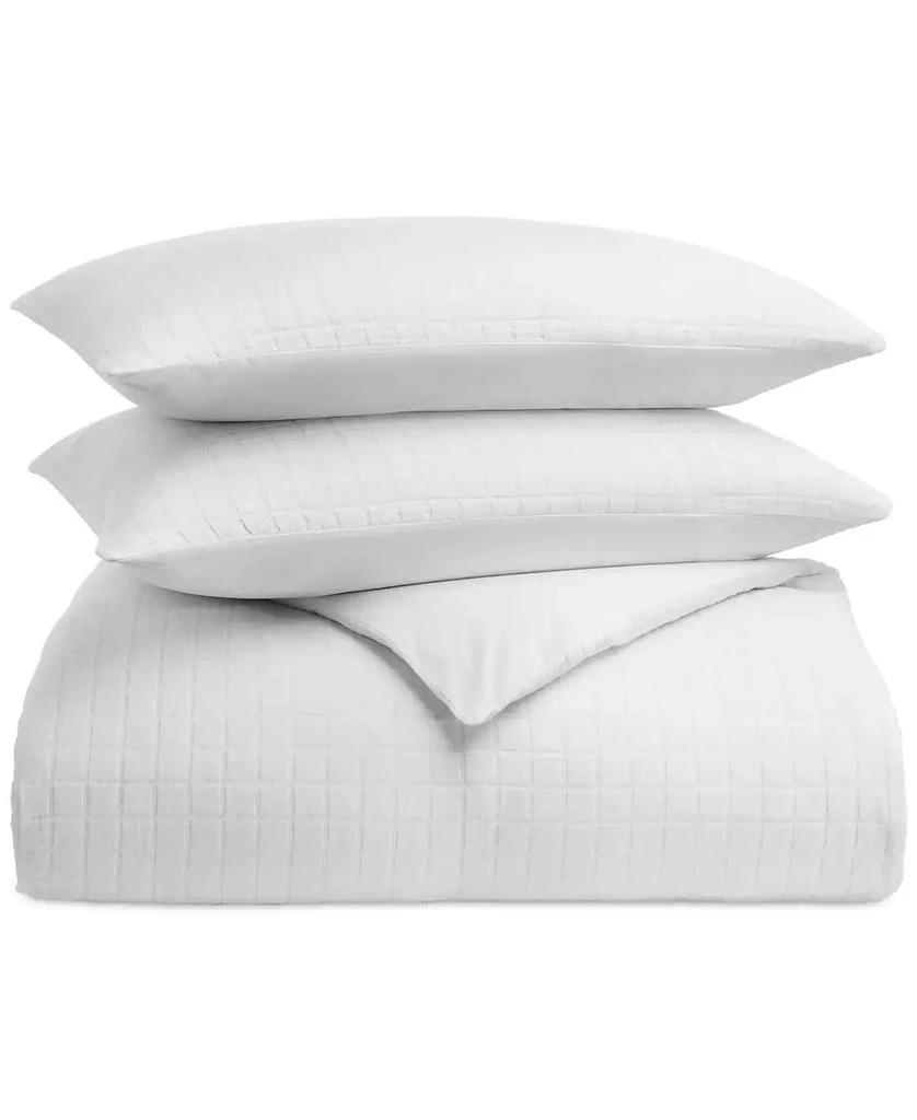 Oake Organic Cotton Check Matelassé 3-Pc. Duvet Cover Set, Full/Queen, Exclusively at Macy’s 4