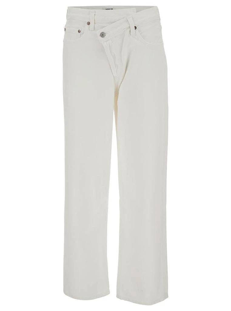 AGOLDE White Jeans With Asymmetric Closure In Cotton Denim Woman 1