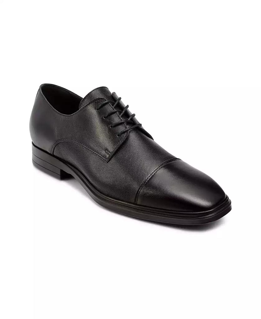 Karl Lagerfeld Paris Men's Leather Cap Toe Derby Lace-Up Shoes