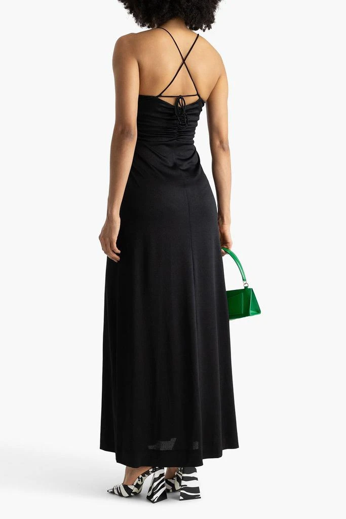 Ganni Ruched cutout crepe maxi dress 3