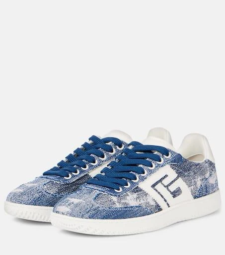 Balmain Swan denim sneakers 4
