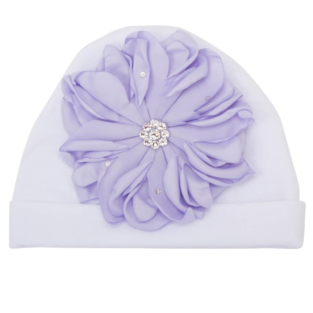 Bari Lynn Bari Lynn - Baby Chloe Hat With Floral Accent And Crystal Sparkle