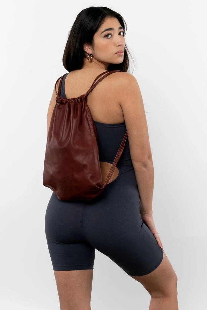 Los Angeles Apparel RLH3414 - Unisex Leather Drawstring Backpack 1