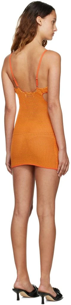 Danielle Guizio SSENSE Exclusive Orange Minidress 3