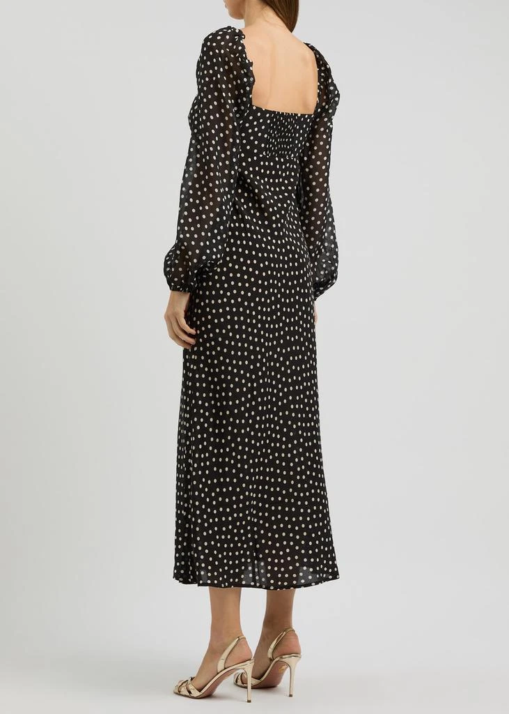 Rixo Ivy polka dot-print silk-chiffon midi dress 3