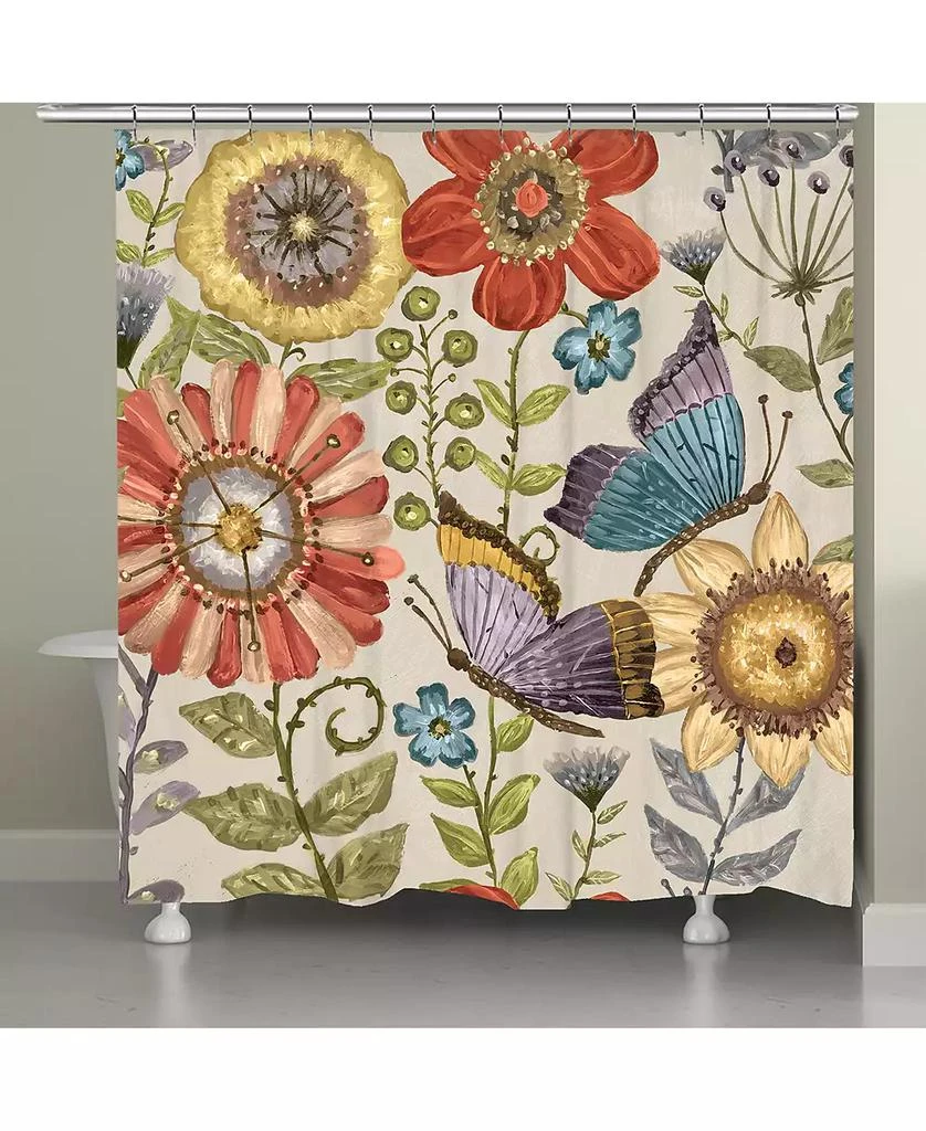 Laural Home Boho Butterfly Shower Curtain, 71" x 72" 2
