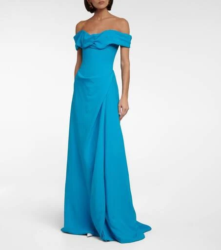 Vivienne Westwood Oriana crêpe off-shoulder gown 2