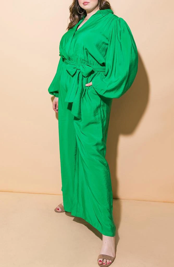 FLYING TOMATO Long Sleeve Solid Woven Jumpsuit 4