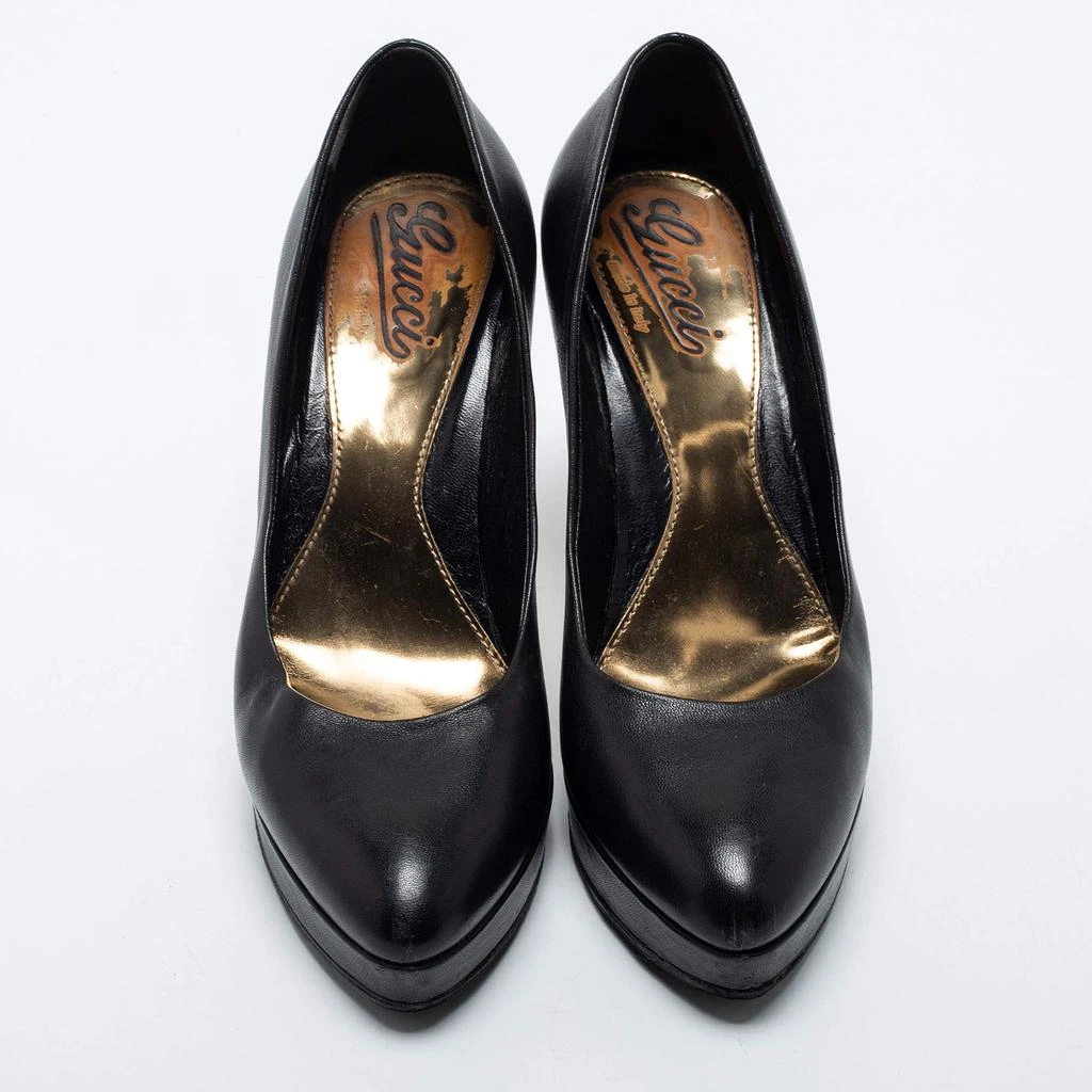 Gucci Gucci Black Leather Platform Pumps Size 37 3