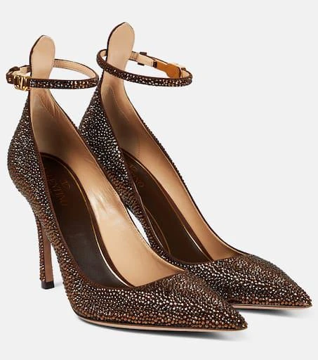 Valentino Tan-Go embellished leather pumps 1