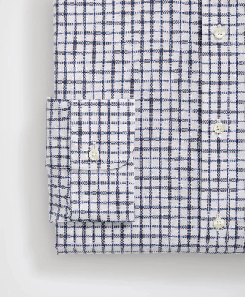 Brooks Brothers Stretch Supima® Cotton Non-Iron Pinpoint Oxford Ainsley Collar, Ticking Check Dress Shirt 4