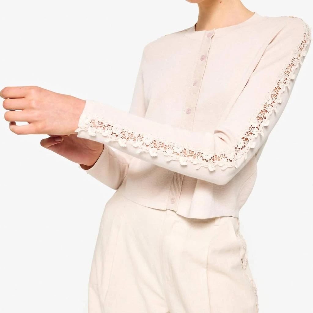 CAMI NYC Garcia Crewneck Cardigan In Bone 1