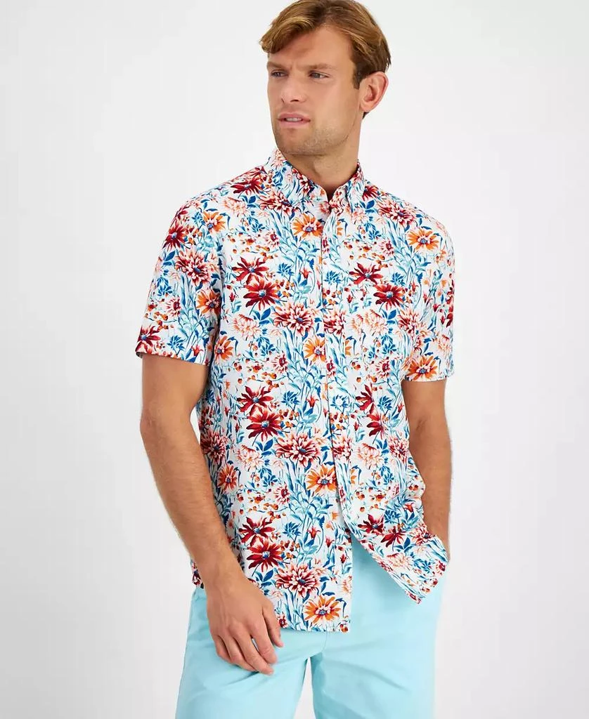 Club Room Men's Cala Regular-Fit Stretch Floral Button-Down Poplin Shirt, Created for Macy's 1