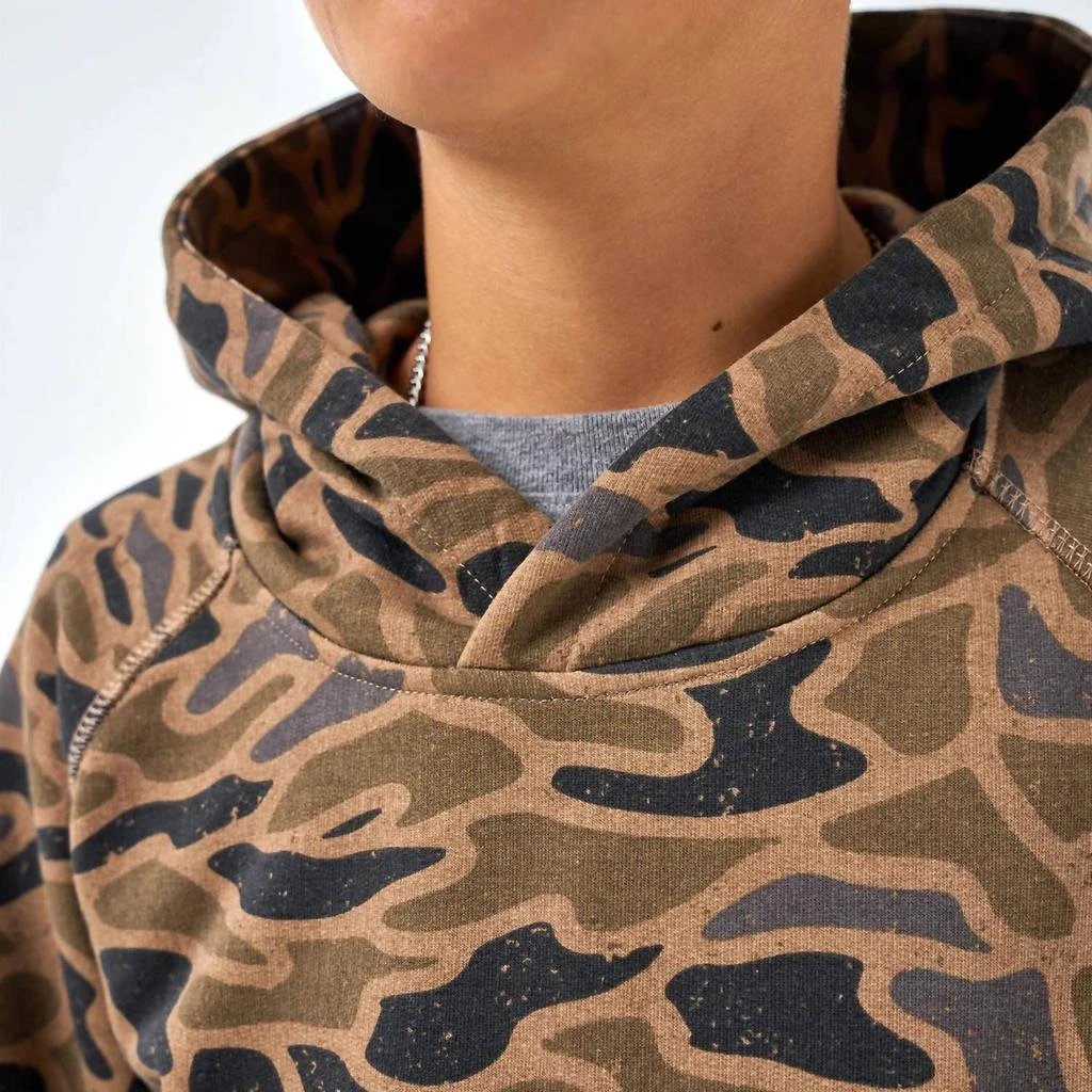 BURLEBO Youth Fleece Hoodie In Gauge Camo 3
