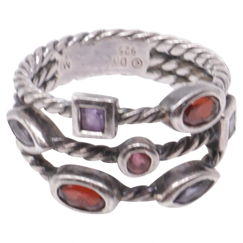 David Yurman Three-Row Berry Confetti Ring in Multicolor Sterling Silver
