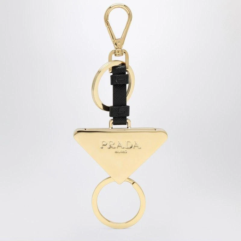 Prada BLACK METAL AND LEATHER KEY RING 2