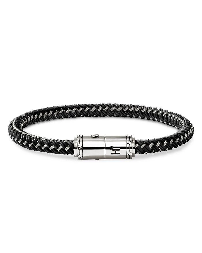 John Hardy Men
s Sterling Silver Woven Rubber Bracelet