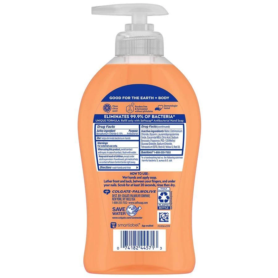Softsoap Antibacterial Liquid Hand Soap Crisp Clean Citrus 2
