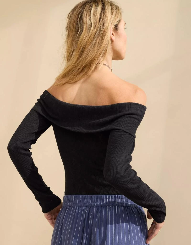 Aerie Aerie Long Sleeve Off The Shoulder Bodysuit 2