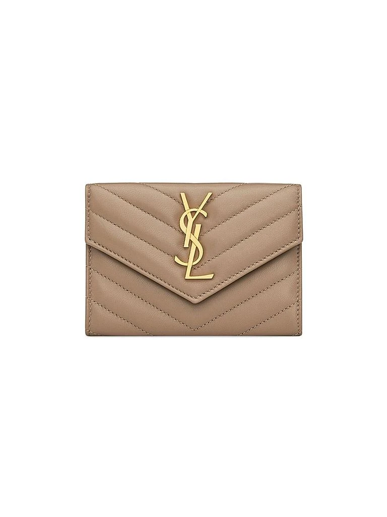 Yves Saint Laurent Cassandre Matelassé Small Envelope Wallet in Lambskin 1