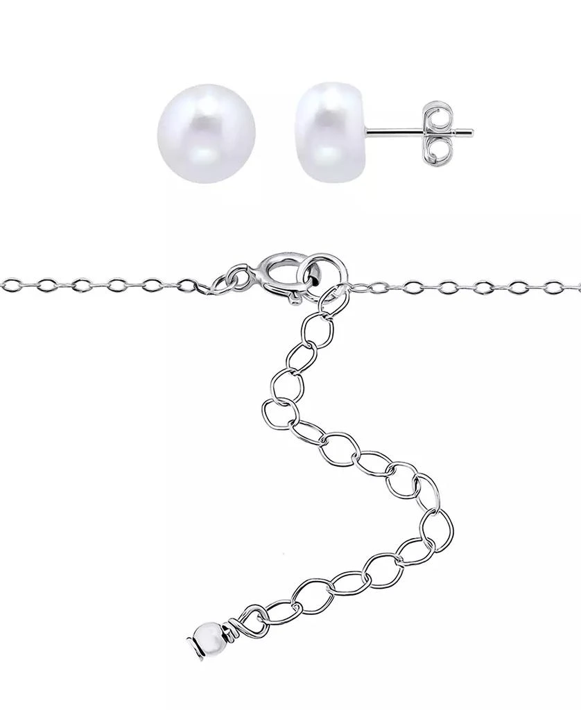 Giani Bernini 2-Pc. Two-Tone Freshwater Pearl Heart Pendant Necklace and Stud Earrings Set 2