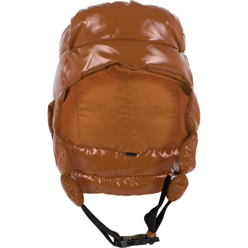 BOMBOOGIE Puffed glossy helmet cap in brown