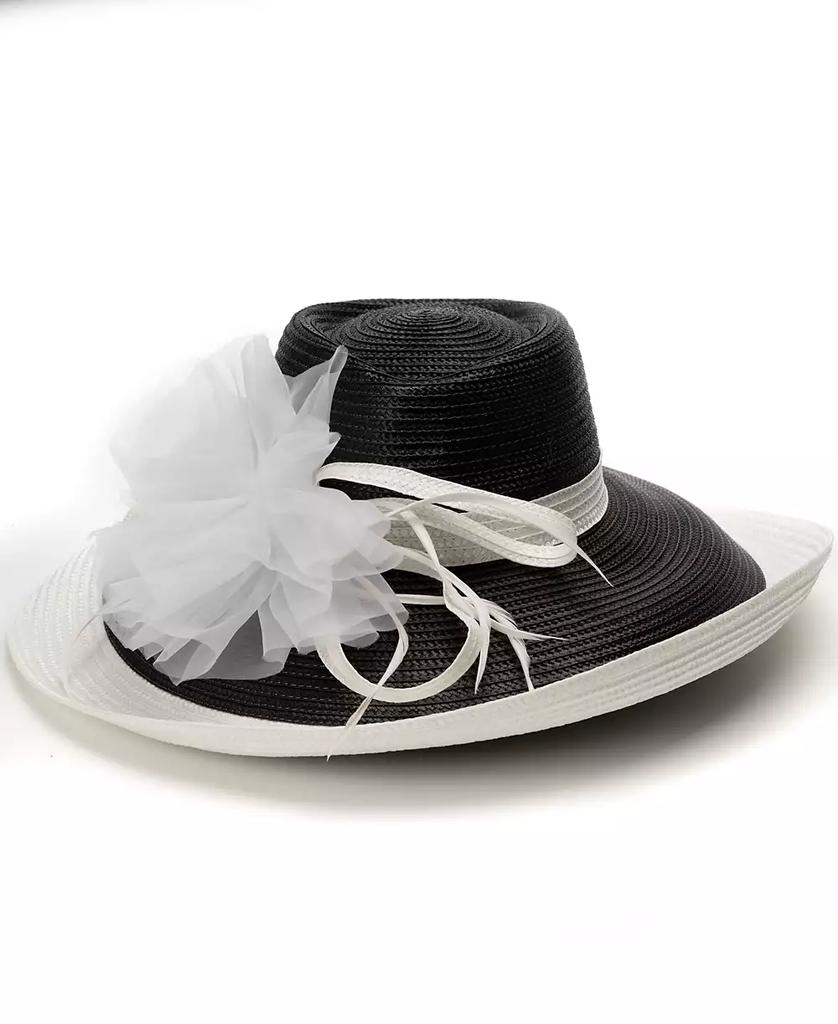 August Hat Company Two-Tone Large Romantic Profile Dressy Hat