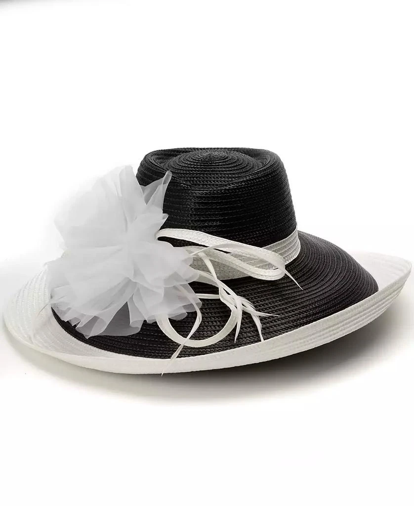 August Hat Company Two-Tone Large Romantic Profile Dressy Hat 1