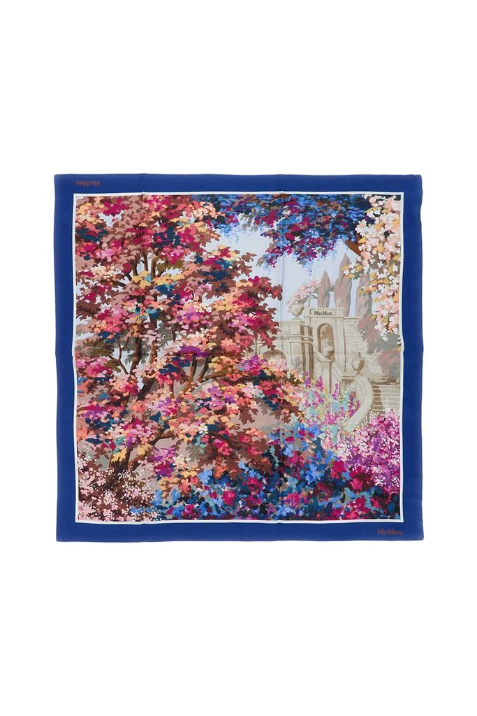 Max Mara Silk Scarf With Scenic Multicolor Print