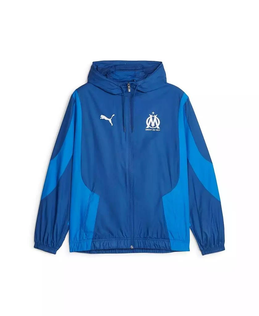 Puma Men's Blue Olympique Marseille 2023/24 Pre-Match Anthem Full-Zip Hoodie Jacket 3