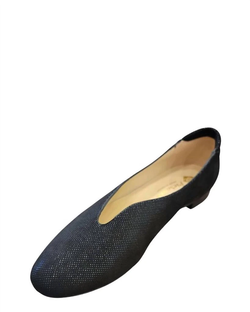 PieSanto Women's Textured Dress Flat Shoes In Black/bronze 3