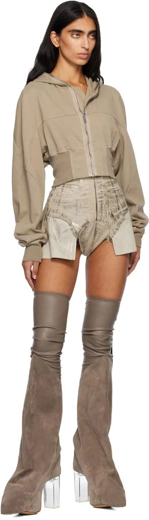 Rick Owens Taupe Concordians Collage Hoodie 4