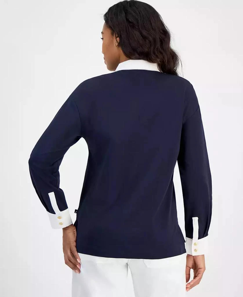 Nautica Jeans Women's Contrast Trim Cotton Tunic Top 4