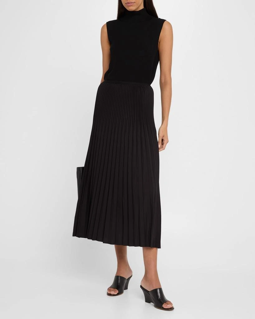 Eileen Fisher Petite Pleated Wool-Silk Midi Skirt 2