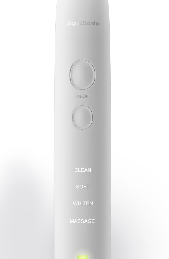 AquaSonic VIBE Series White UltraSonic Whitening Toothbrush with 8 DuPont Brush Heads & Travel Case