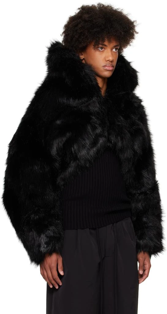 Entire Studios Black Vicinity Crop Faux-Fur Jacket 2