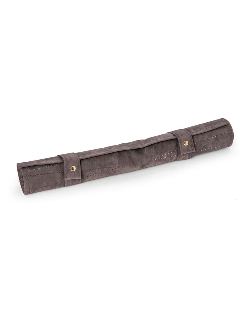 Bey-Berk Men's Suede Roll-Up Backgammon Travel Set