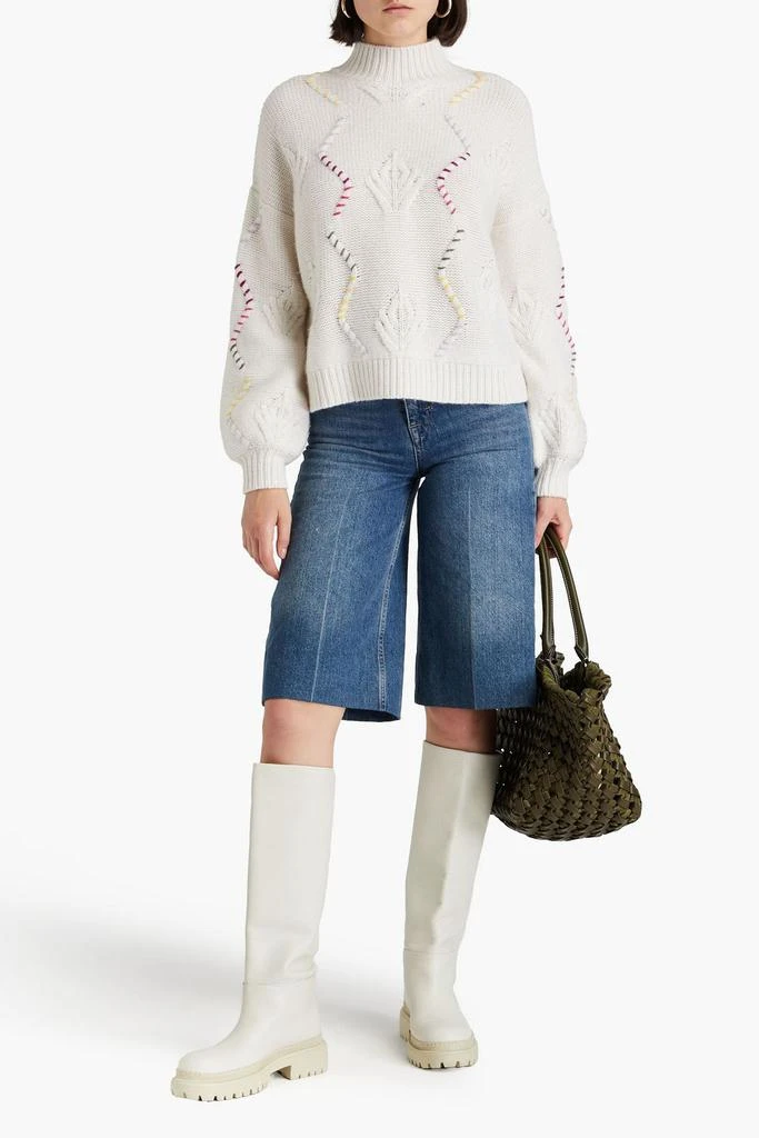 Autumn Cashmere Embroidered knitted turtleneck sweater 2