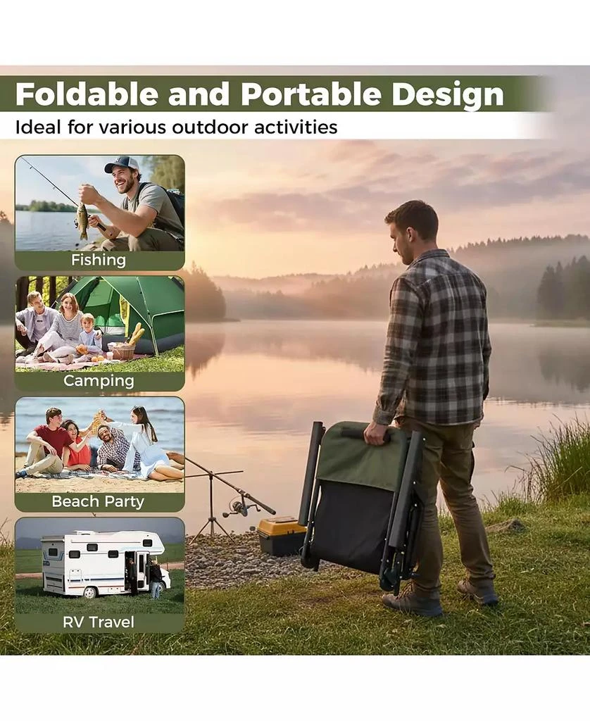 Mecale Oversized Folding Detachable Footrest, Heavy-Duty Outdoor Seat Fishing Chair 8