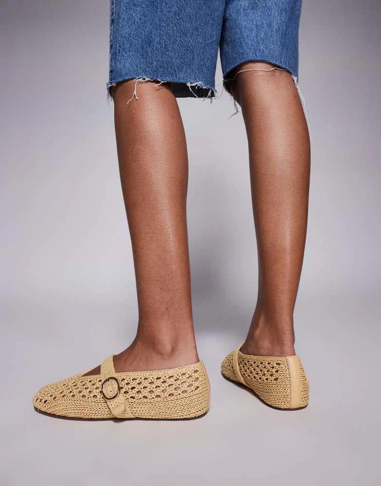 Steve Madden Steve Madden Alara woven ballet flats in natural raffia 4