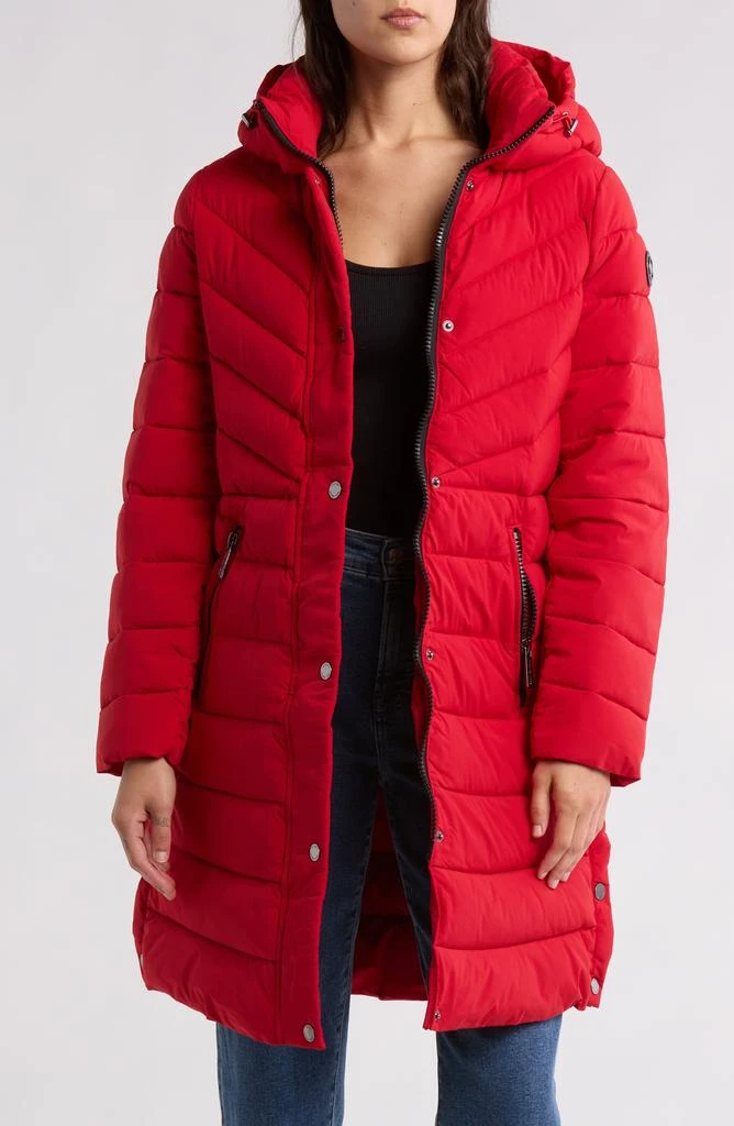 Michael Kors Hooded 450 Fill Power Longline Puffer Jacket 3