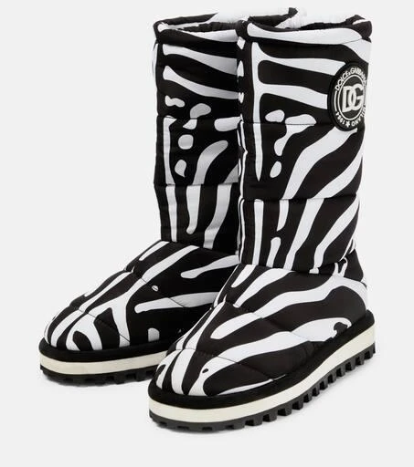 Dolce 
Gabbana Zebra-print padded nylon snow boots 5