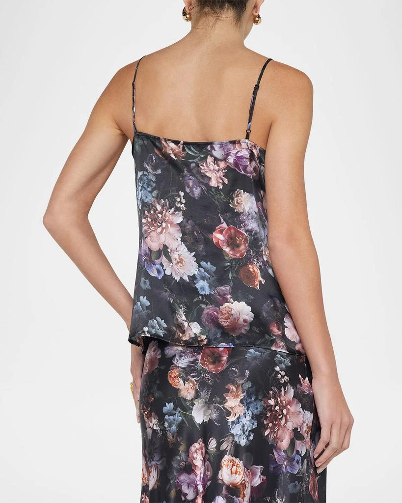 L'Agence Gabriella V-Neck Floral Silk Tank Top 4