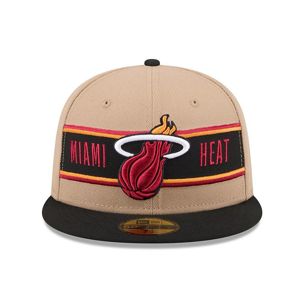 New Era Men's Tan/Black Miami Heat 2024 NBA Draft 59FIFTY Fitted Hat