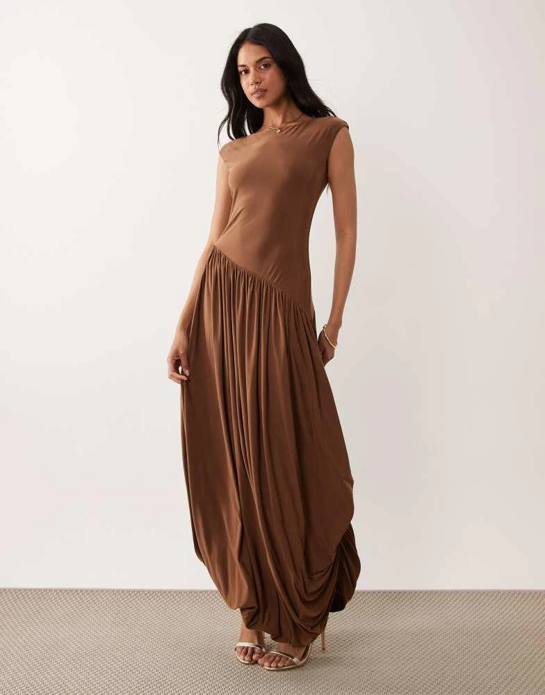 sachin and babi light blue dress ASOS DESIGN summer maxi dress with full skirt in lemon main image 0