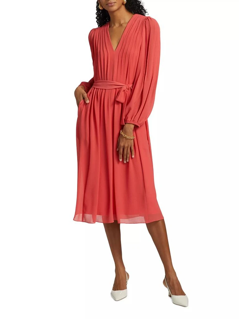 Kobi Halperin Tatum Tie-Waist Pleated Midi-Dress 3