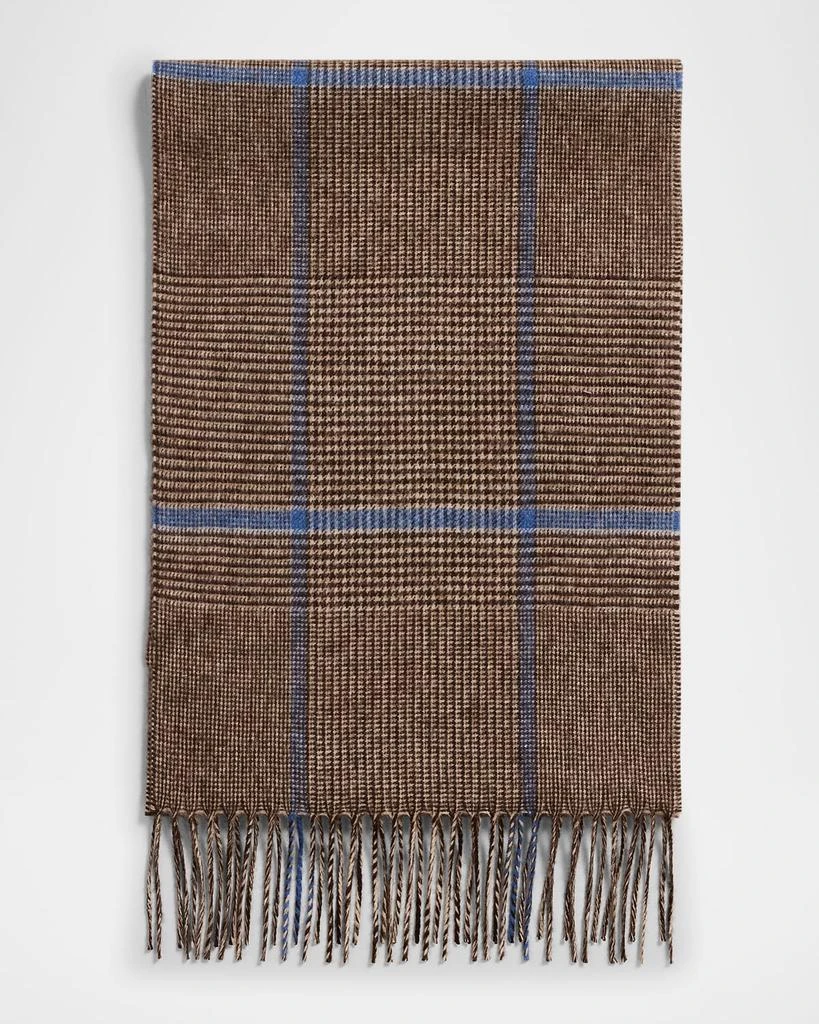 PIACENZA 1733 Men's Illinois Silk and Cashmere Houndstooth Scarf 1