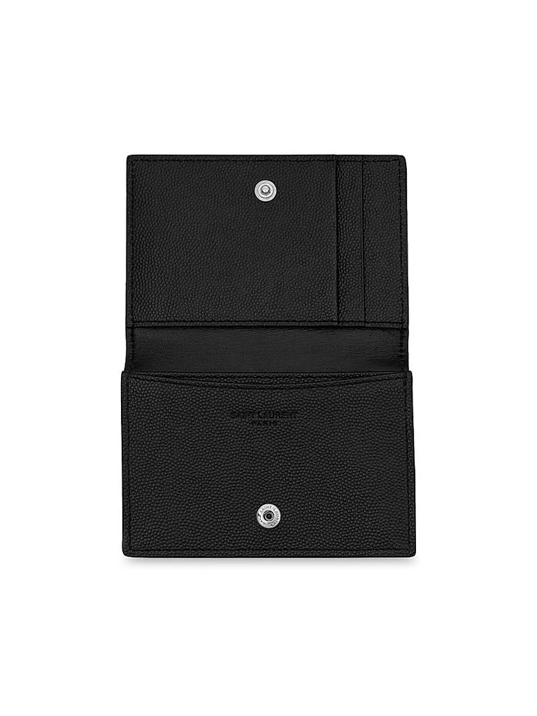 Yves Saint Laurent Business Card Holder With Flap In Grain De Poudre-embossed Leather 4